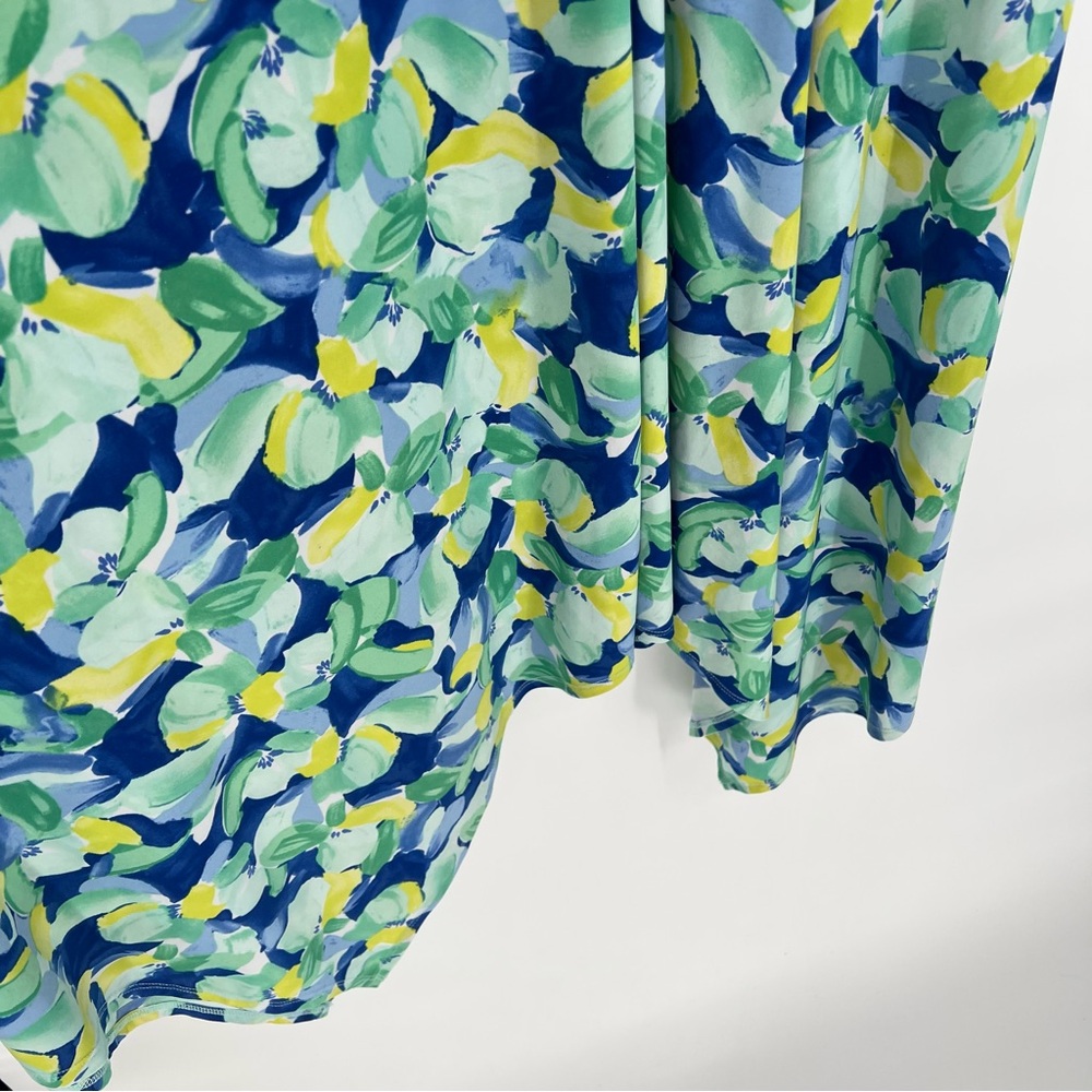 Pappagallo Becca Seafoam Multi Floral Caribbean Bloom Sleeveless Midi Dress M - Picture 16 of 16